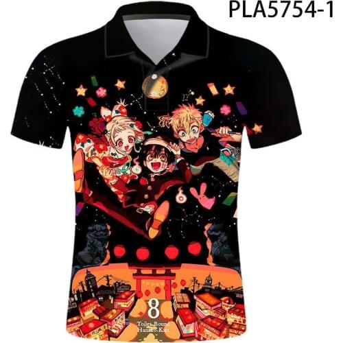 Hombre Camisas De Polo Ropa Toilet-Bound Hanako-Kun Fashion Camisas Homme Casual Harajuku Hombres Short Sleeve Cool Ropa
