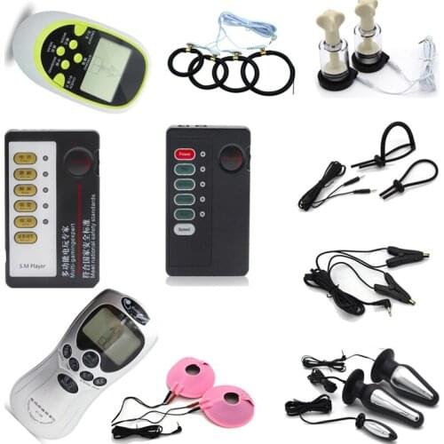 Electric Shock Kit Bullet Anal Plug Pulse Vibrator Electro Stimulation Nipple Clamps Clitoris Stimulation Medical Themed SexToy