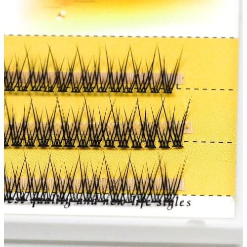 Grafting World Fish Tail Eyelash Dove Tail Individual Eyelashes Extensions Faux Lash Maquiagem Cilios Short Stem Bunche Cluster