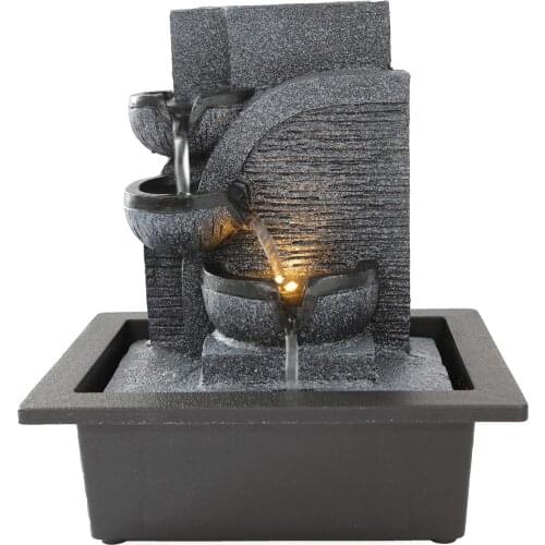 Desktop Fountain Decoration Running Water Home Tabletop Decoration Landscape Ornament with Light Ball Home Decoration