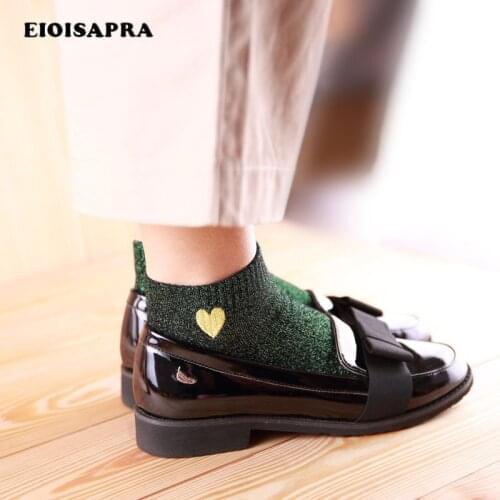 [EIOISAPRA]Fashion Gold Silver Silk Love Embroidery Cute Socks Heart Creative Silk Harajuku Socks Women Japan Lace Calcetines