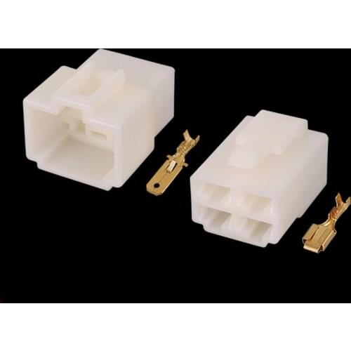 100set 6.3 Series New 4 Pin/Way DJ7041-6.3 Electrical Wire Connectors Plug Male and female Automobile Lighting Adapter Connector