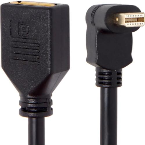 Zihan DisplayPort Mini DP 90 Degree to DisplayPort Female Cable for Displays Monitors 30cm