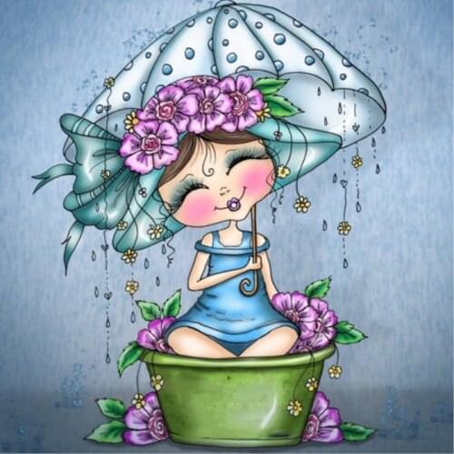 Girl Transparent Clear stamps and metal cutting dies