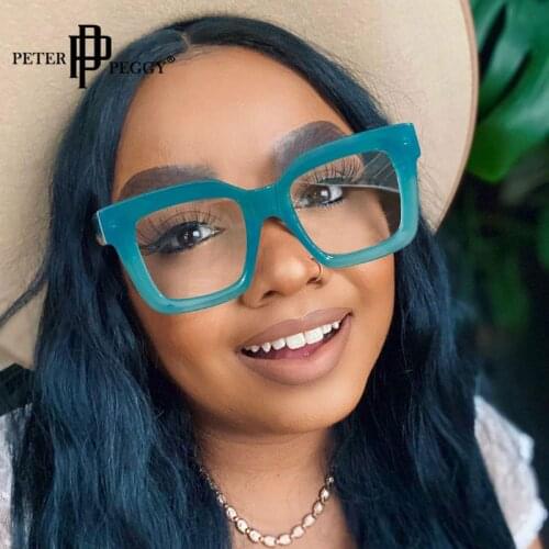 Retro Rectangle Glasses Frame Women Fashion Designer Oversized Spectacles Frames Men Steampunk Eyeglasses