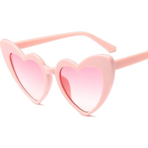 Cute Pink Heart Sunglasses Women 2021 Full Frame Multiple Colors Red Sun Glasses Vintage Fashion Party Gifts Gafas De Sol UV400