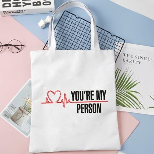 Greys Anatomy shopping bag handbag bolso recycle bag shopper cotton jute bag bag net tote jute cabas