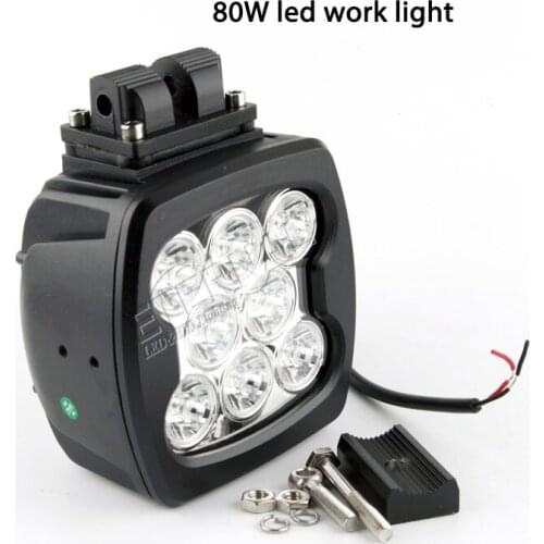 Free ship 1pc 80W led work light 24V super spotlights for CAT Case N Holland JCB Komat trucks tractor forestry machinery