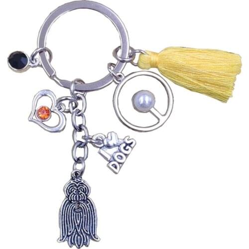 Shih Tzu Dog Animal Unique Charm Classic Keychain New Key Ring Pet Tassels Old-fashioned Bohemian Women Men Jewelry K131+K174