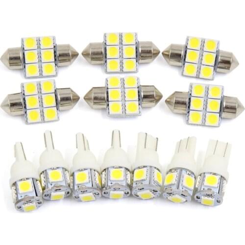 X AUTOHAUX 13PCS(7*T10+6*31mm) White Interior Step/Courtesy Reading Lamp LED Light Package Kit For Toyota 4Runner 2003 TO 2012