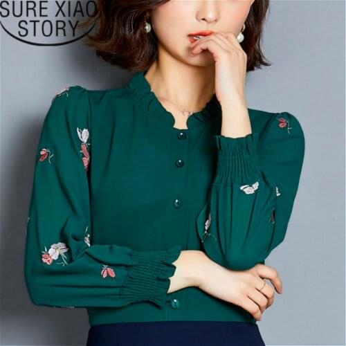 Womens Clothing 2021 Womens Blouses Plus Size Women White Shirt Long Sleeve Shirts Chiffon Blouse Ladies Tops Shirts 2640 50