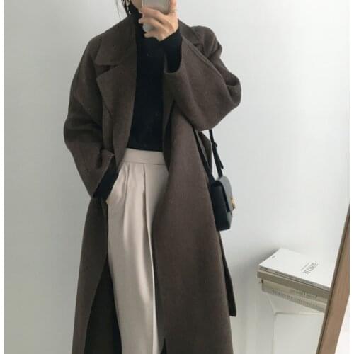 Autumn Winter Woolen Jacket Women Coat 2021 European Style Women Long Hairy Coats Female Outwear Coats Jackets Women New Clothes