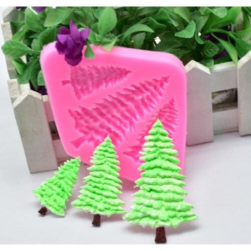 New 1pc Christmas Tree Silicone Mold Fondant Mold Cake Decorating Tools 3D DIY Chocolate Mold
