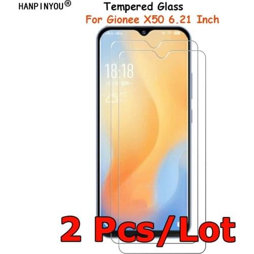 2 Pcs/Lot For Gionee X50 6.21" Tempered Glass Screen Protector Ultra Thin Explosion-proof Protective Film + Clean Kit