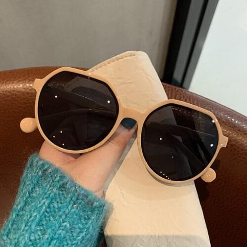 2021 Trends All-match Fahion Style Sunglasses Individual Round Frame Sunglasses Ins Trend Candy Color Big Frame Sunglasses