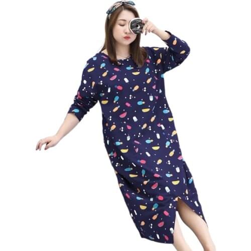 7111c-3 Summer Pajamas Women Pure Cotton Short-sleeved Summer Cute One-piece Pajamas Can Wear Outside Cotton Home Clothes