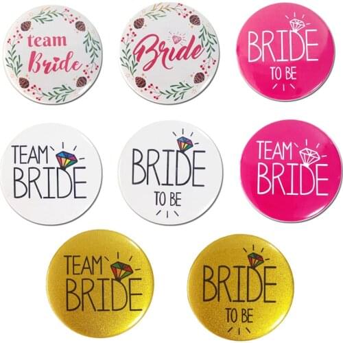 Wedding Party Accessory Team Bride Badge Bride to Be Brooch Bachelorette Hen Night Party Supplies
