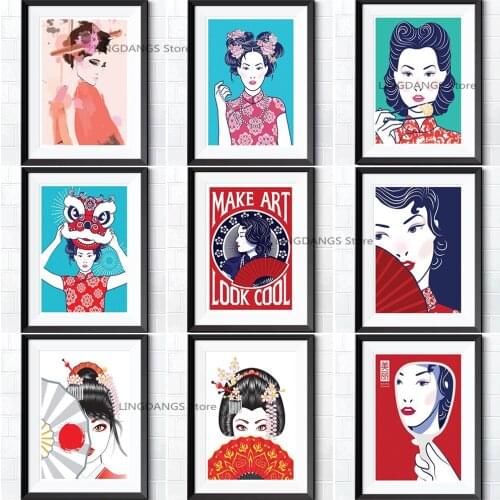 5d Diy Diamond Painting Beautiful Oriental Asian Geisha Poster Diamond Mosaic Embroidery Cross Stitch Kits Art Home Decor Gift