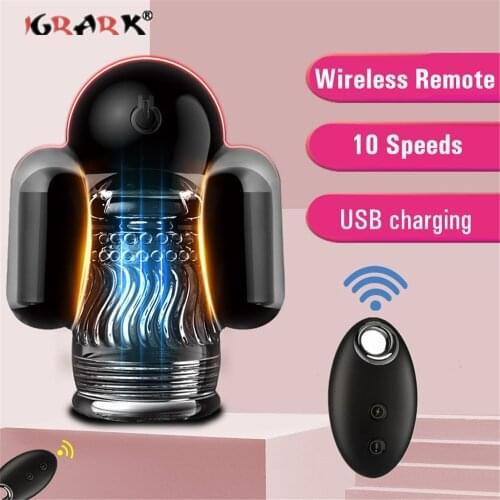 Wireless Remote Control Male Vibrator Penis Pump Cock Trainer Sex Toys for Men Penile Massager Delay Lasting Glans Stimulator