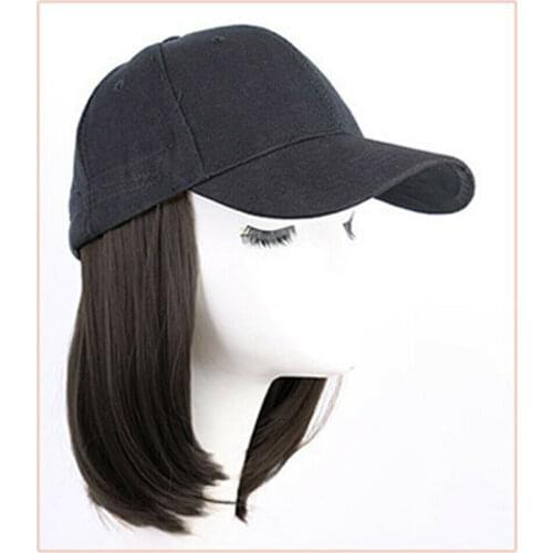 Baseball Hat with Short Hair Wigs Bob Hair Synthetic Hat for Women Summer Best Sale-WT
