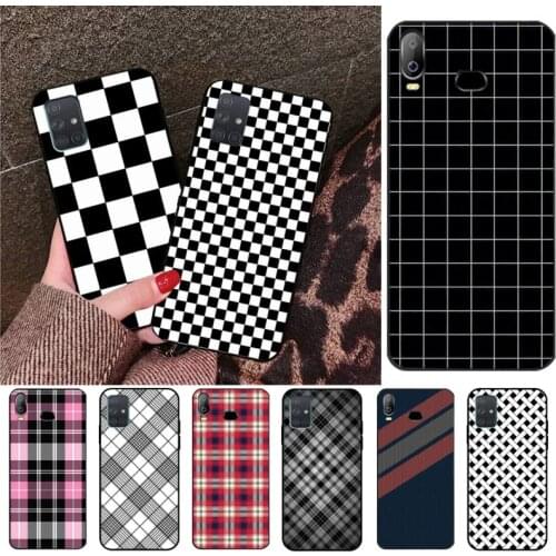 Black and White Plaid Newly Arrived Black Cell Phone Case For Samsung A10 A20 A30 A40 A50 A70 A80 A71 A91 A51 A6 A8 2018