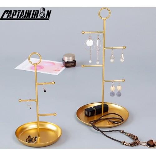 CAPTAINIRON Home Storage Holder for Girl Jewelry Earrings Iron Storage Rack Crafts Ornament for Living Room Organizer Decoration