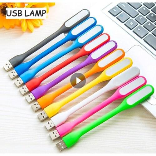6 Color Mini Flexible Bendable USB Light Power Bank PC Laptop Notebook Portable Bendable LED Lamp Soft Bright Book Light Indoor