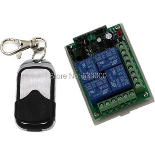 Hot Selling 12V 4CH Small Channel Wireless Remote Control Radio Switch 315mhz Transmitter Receiver 200m High Sensitivity