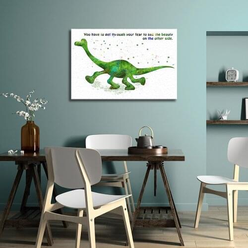 Canvas Painting Good Dinosaur Watercolor Print Posters and Prints Wall Art Picture for Kids Room Decor Nursery Decor No Frame