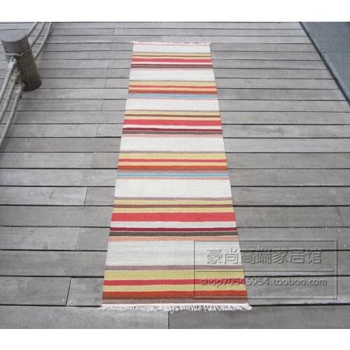 KILIM Kilim Handmade Woolen Braided Carpet Balcony Corridor Blanket Blanket Kitchen Blanket Indian Import Stripes 28gc149yg4