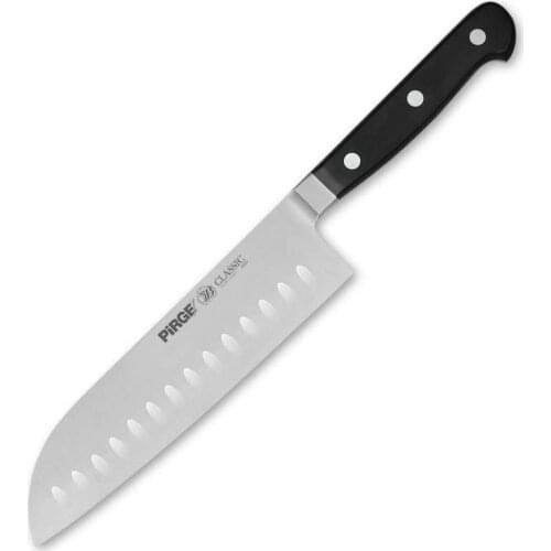 Pirge, Classic Santoku Knife Slotted 18 cm Chef-Professional Household Knives, kitchen Knives and Chef Knives - 49009