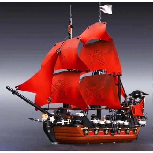 1154pcs Queen Anne Ship Compatible Pirates Ships Caribbeanes Model Building Blocks Battleship Toys for Kids/Boys Birthday Gifts