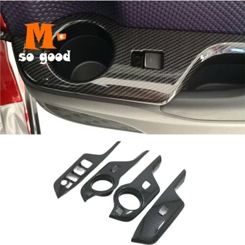 For C-HR CHR 2017 2018 ABS Carbon Fibre Exterior LHD Water Transfer Printing Door Handle bowl cover outside Car Styling 4pcs