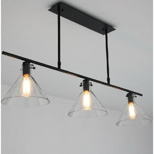 Loft Retro 2 3 Heads Pendant Lights Designer Glass Pendant Lamps Restaurant Lights Nordic Bar Bedroom Suspension Light G164