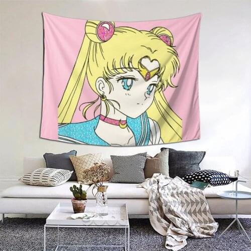 Sailor Girl Tapestry Anime Cosplay Kawaii Tapestry Wall Bedspread aesthetic Home Decor For Living Room