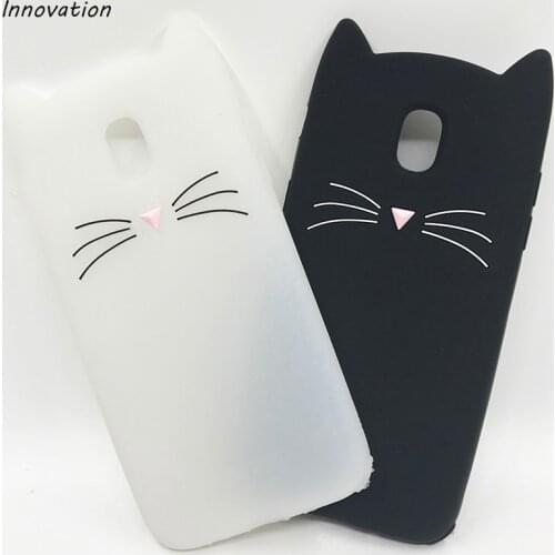 Soft Silicone Phone Case For Samsung Galaxy A3 A5 A7 J1 J2 J3 J5 J7 Prime 2016/2017 Cute 3D Cartoon Smile Cat Ears Beard Cover