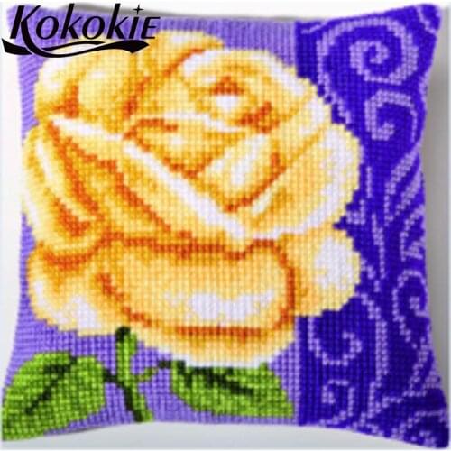 Handmade throw pillow case handicraft embroidery and cross stitch kits pillow fabric embroider needlework kits DIY cushion mat