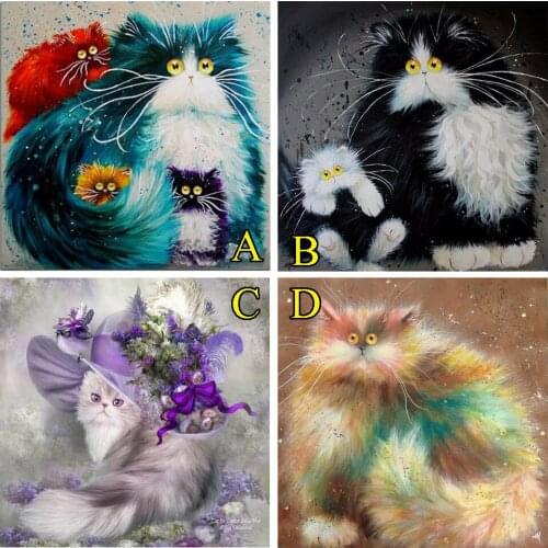 NEW DIY Diamond Painting Set PERSIAN CAT 25X25CM Diamond Rhinestone Stick Painting Square Drill Full Rhinestone Diamond