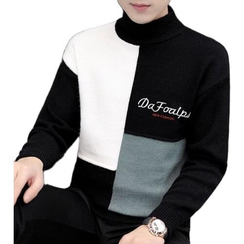 2021 Winter Thick Warm Mens Knit Sweater Long Sleeve Turtleneck Sweaters Men sueter hombre Fashion Thick Pullovers Male Tops