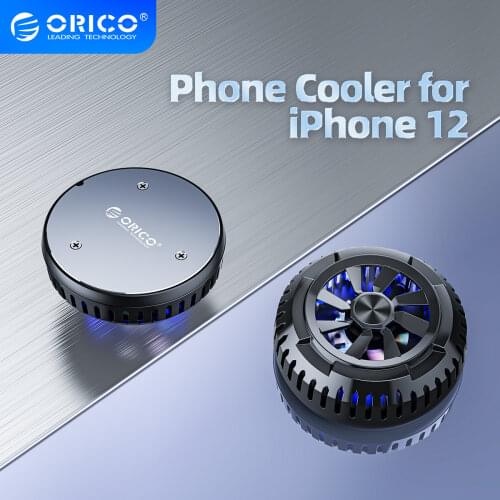 ORICO Round Cell Phone Cooler Gaming Cooling Fan for iPhone 12 Series Tablet Turbo Hurricane Radiator Heat Sink