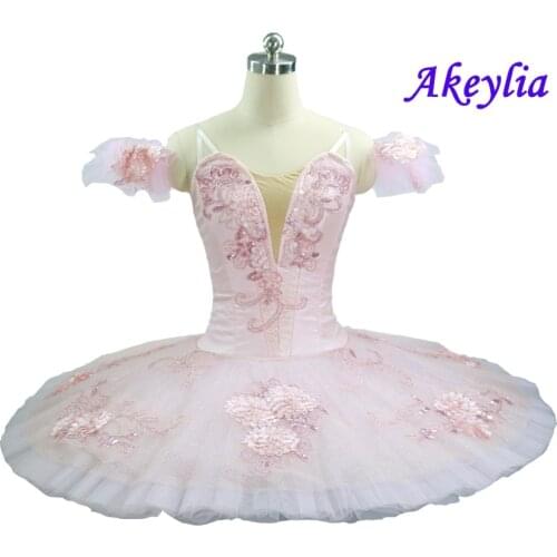 Professional Tutu Ballet Adult Pink Fairy Doll Girls Classical Costume Ballet Performance Tutu Pancake Competition La Sylphide