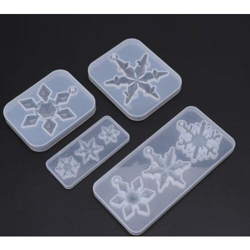 Silicone Mold Mirror DIY Snowflake Handmade Crafts Epoxy Resin Gifts Molds Silica Jewelry Making Pendant Crystal Necklace