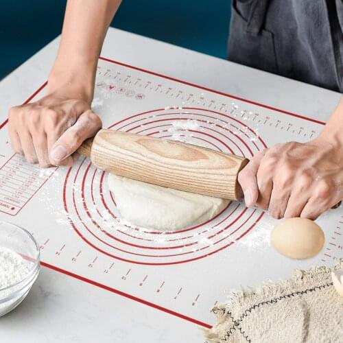 Oversize Silicone Baking Mat Sheet Non-Stick Pizza Dough Pastry Rolling Pad Kitchen DIY Bakeware Makers With Scale
