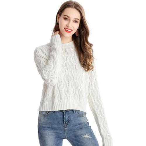 AECU Women Sweaters Pullovers Long Sleeve Knitted Sweater Casual Female Sweater Slim Jumpers Sweaters Women Clothing 2021