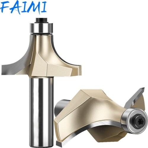 Corner Round Router Bit 6.35mm 12.7mm Shank Wood Corner Rounding End Mill Tungsten Carbide Woodworking Cutting Tool 1 Pcs