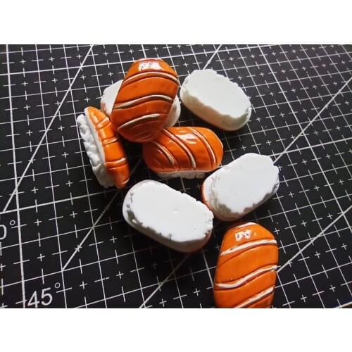 1pcs/lot resin orange Salmon Sushi 27mm cookies simulation of food Cabochons Scrapbook for DIY phone case decoration B102-7