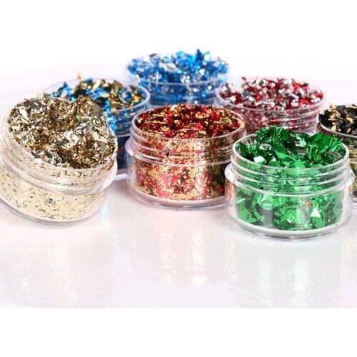 10g/Bottle Gold Foil Flakes Colorful Leaves For DIY Epoxy Resin Glue Nail Art Filling Decoration Painting Arts Craft Paper