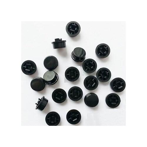 30 black round touch button caps for 12 * 12 * 7.3mm tact switch diy electronics
