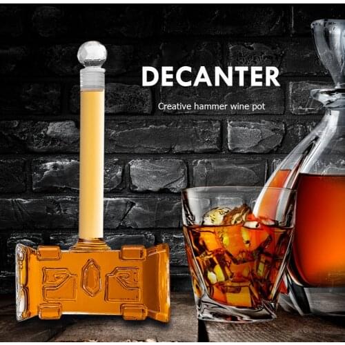 400ml Hammer Shaped Red Wine Pourer Glass Decanter Brandy Decant Jug Bar Champagne Water Bottle Drinking Glasses Gifts