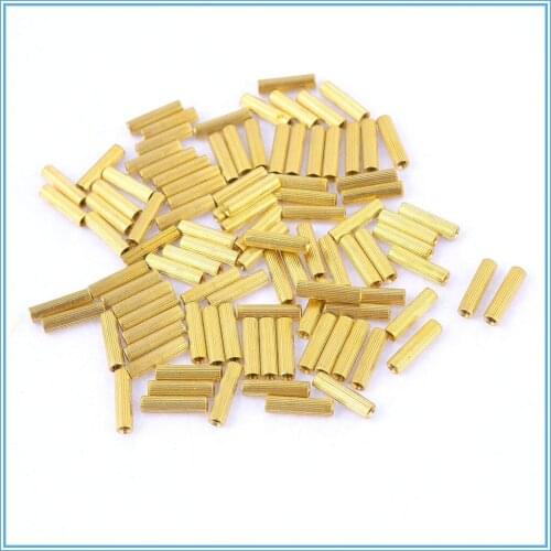 50Pcs copper nuts M2x 2 3 4 5 6 7 8 9 10 11 12 13 14 15-25mm Cylinder Female Threaded Brass Standoff Spacer Pillars